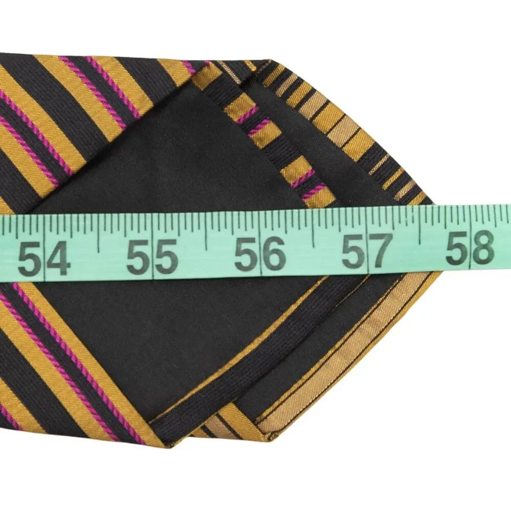Longchamp 100% Silk Striped Tie Made In Italy
